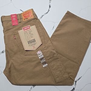Levi's 565 Men's Size 38x30 Loose Straight Workwear Utility Khaki Stretch NWT